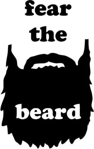 

Виниловая наклейка на окно грузовика с изображением бороды и страха