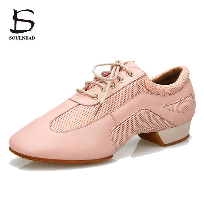 Ladies Jazz Latin Dance Shoes Women's Tango Soft Leather Mesh Ballroom Salsa Dancing Training Shoes zapatos de baile de mujer