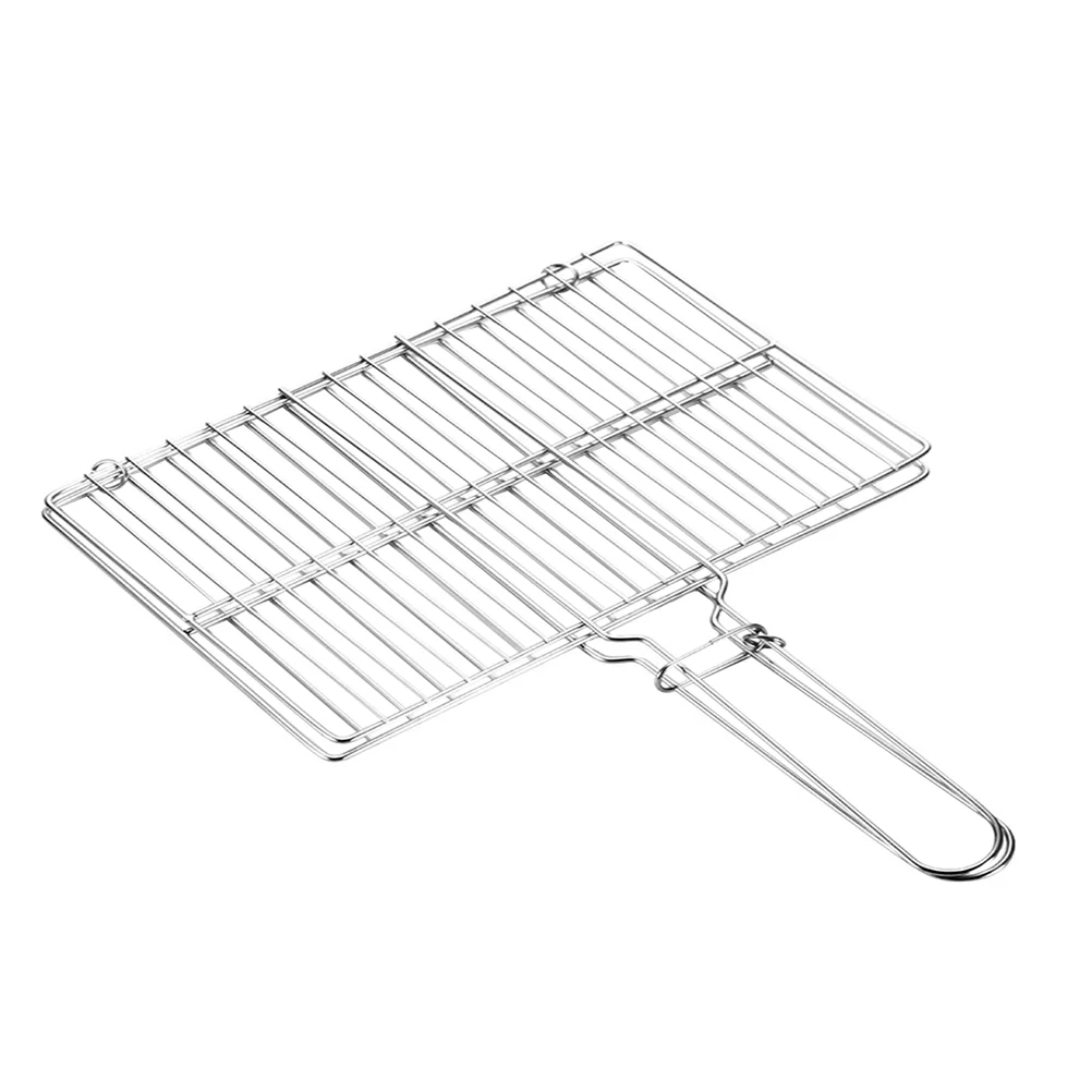 

Grill Basket Grilling Bbq Fish Barbecueaccessories Outdoor Net Rack Vegetable Baskets Meshstainless Handle Steel Portable Wire