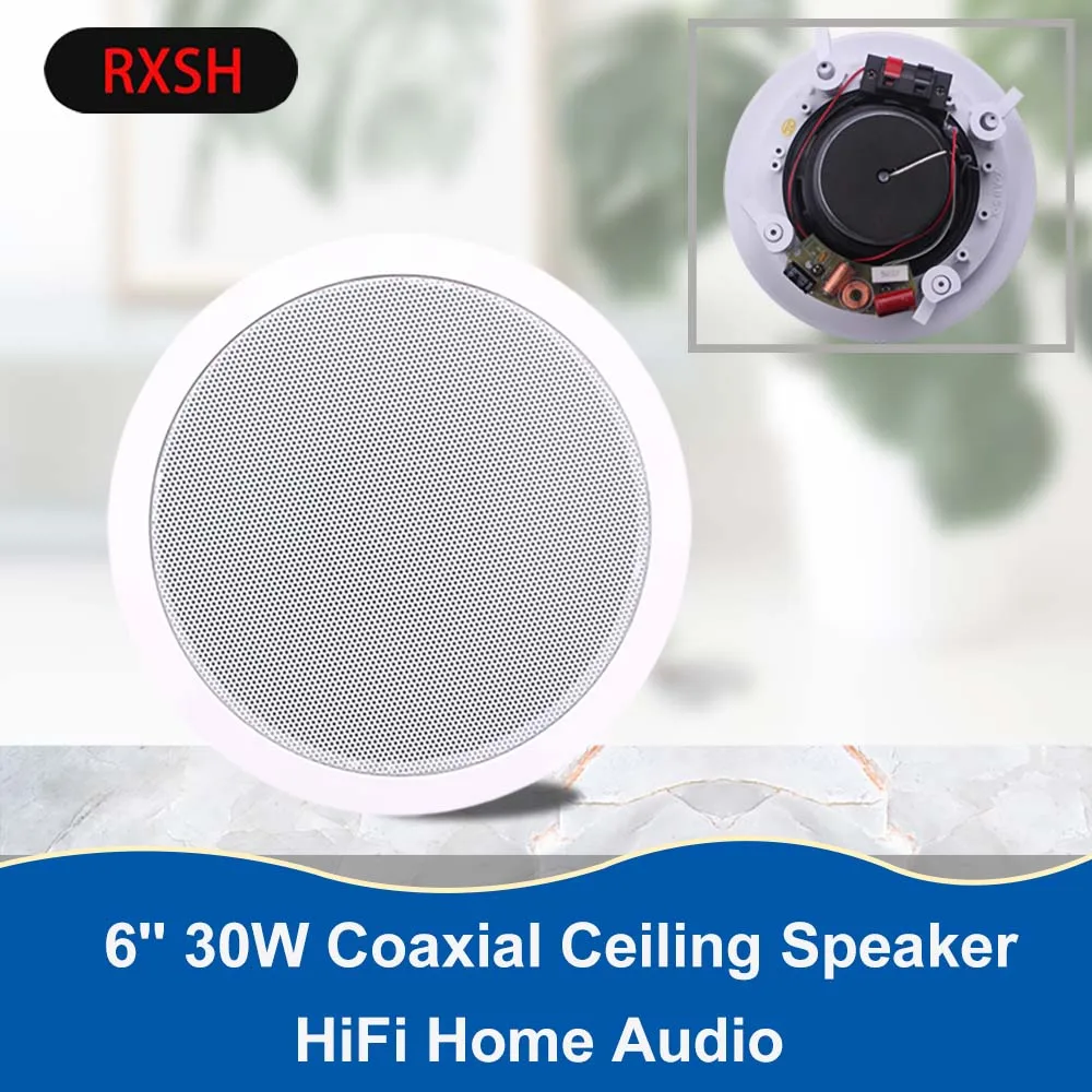 

6 INCH Woofer Bass Midrange Coaxial Ceiling Speaker HIFI In Wall PA Home Theater LoudSpeaker System 8ohm 300W Background Music
