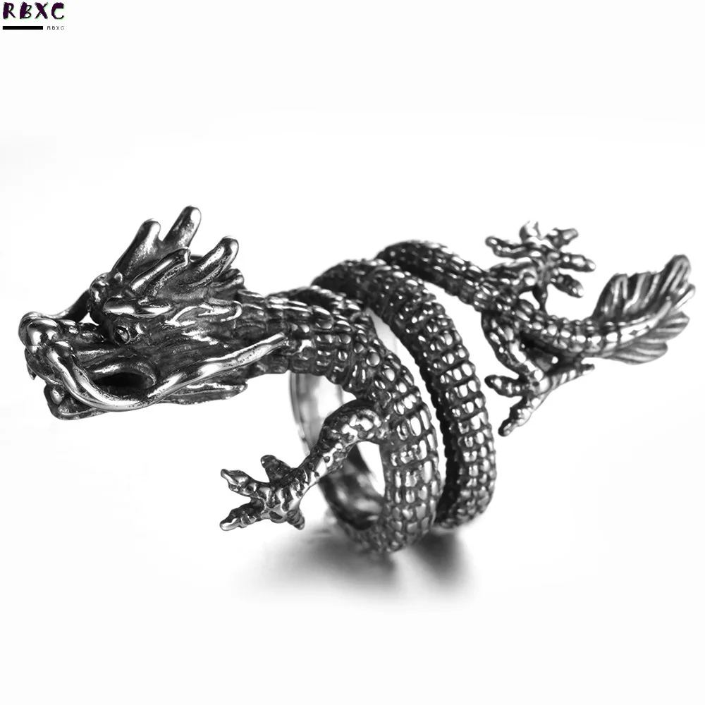 

Rbxc Chinese Zodiac Dragon Leader Men's Domineering Ring Titanium Steel Dragon Ring Style