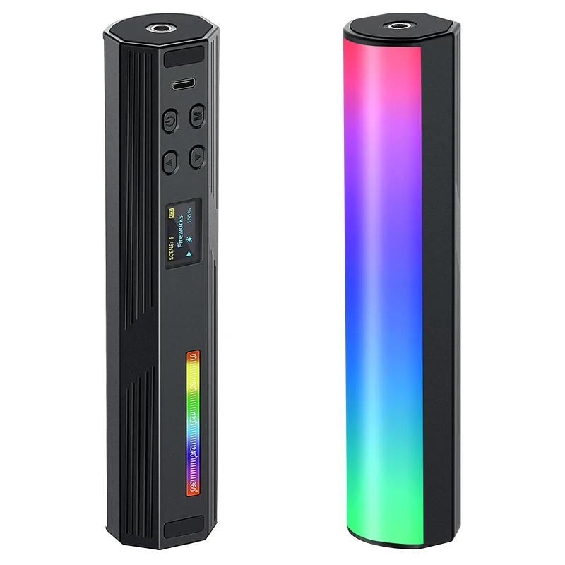

W200 RGB Tube Light Handheld LED Photography Light Stick Video Fill Lamp Magnetic 2500K-9000K 20 Color Effects For Youtube Vlog