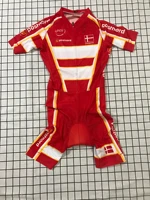 laser cut skinsuit denmark national team red bodysuit short cycling jersey bike bicycle clothing maillot ropa ciclismo