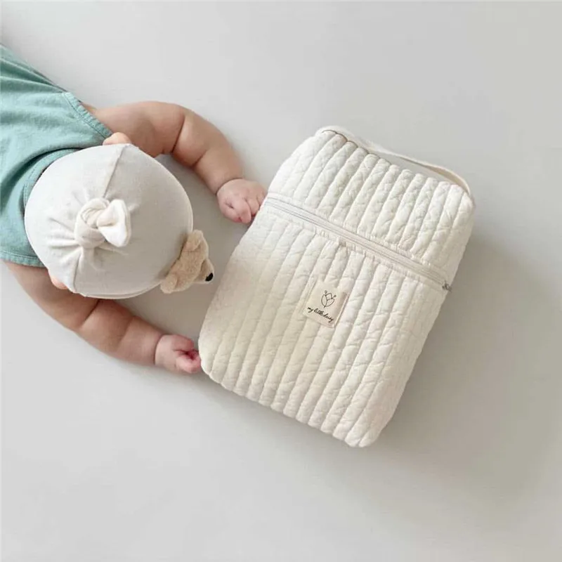Cute Korean Quilted Mommy Bag Diaper Nappy Bag Baby Stuff Organizer Mini Handbags Caddy Storage Bag for Mom Babies Accessories