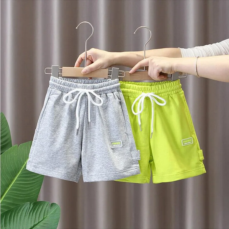 

Шорты детские летние хлопковые для мальчиков, модные короткие трусики для малышей, пляжные шорты, повседневные спортивные штаны для малень...