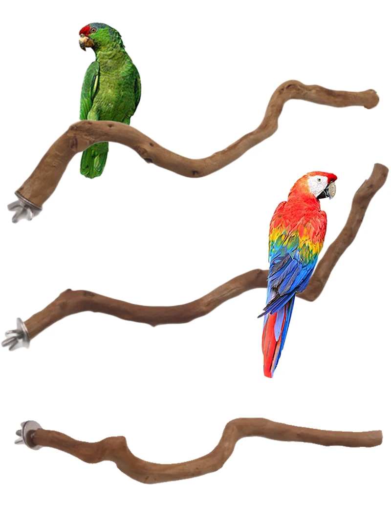 

Natural Parrot Perch Bird Stand Pole Wild Tree Stick Paw Grinding Fork Parakeet Climbing Standing Branches Toy Cage Accessories