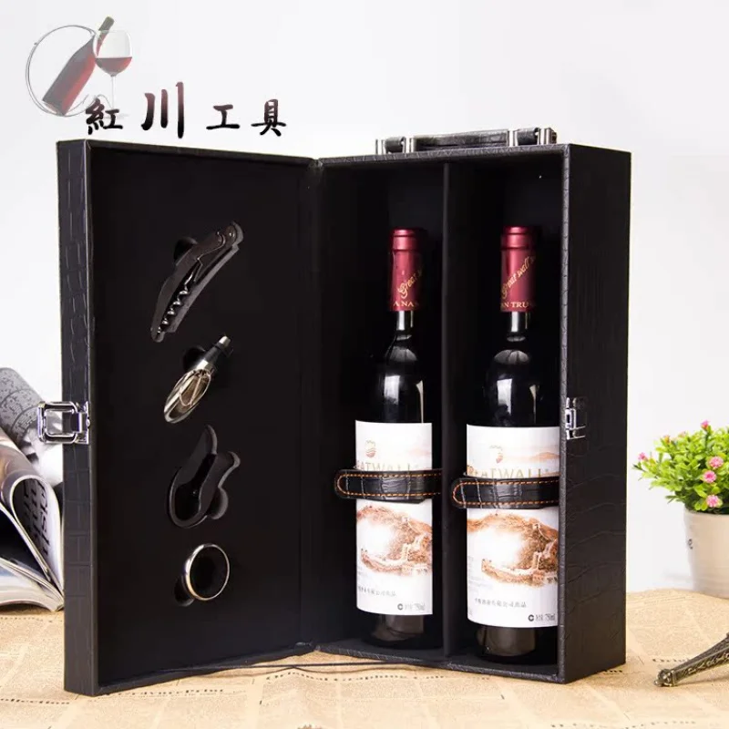 Черный крокодиловый подарок для бизнеса набор вина 5 наборов открывалки бутылок