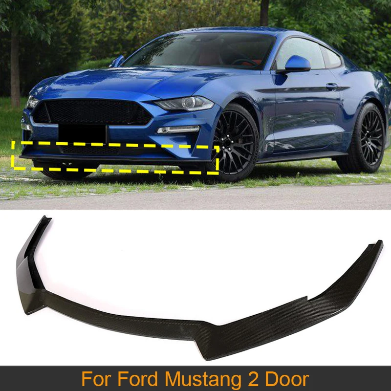 

Carbon Fiber Front Bumper Lip Chin Spoiler For Ford Mustang 2 Door 2018 2019 Not Shelby Car Front Bumper Lip Chin Spoiler Apron