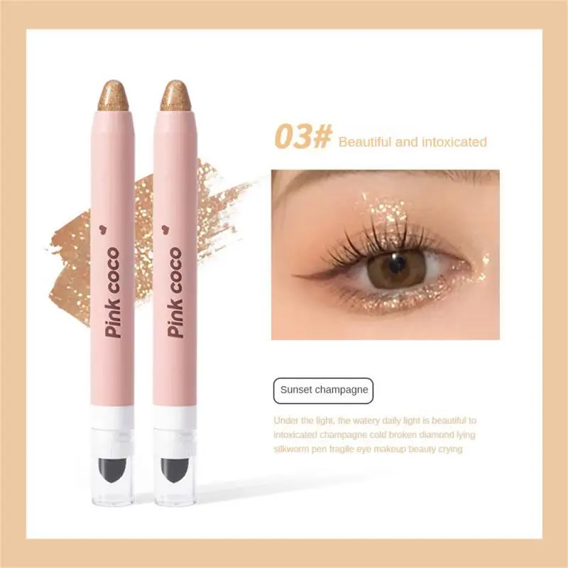 

2in1 High-gloss Shiny Waterproof And Sweat-proof Party Eye Shadow Pen Eye Shadow Stick Double-headed Lying Silkworm Pen Cosmetic