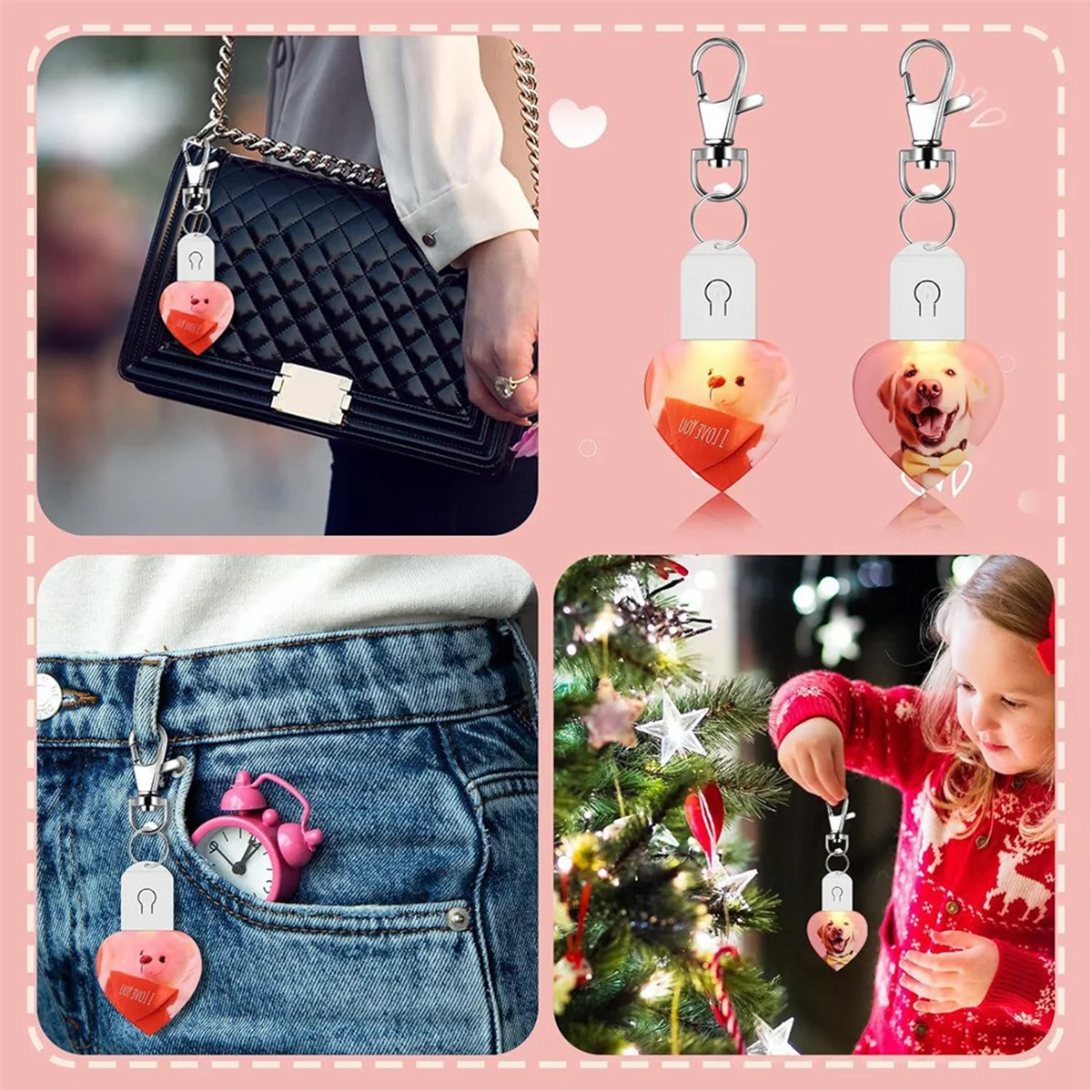 10 шт. светодиодный сублимационный пустой брелок с подсветкой в форме сердца