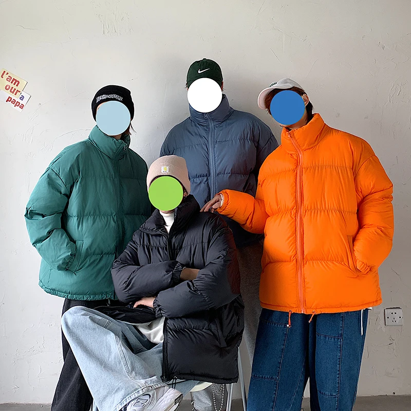 VARSANOL Men's/women's Jacket Parkas Harajuku Colorful Coat Men Winter 2022 Mens Streetwear Hip Hop Loose Parka Black Clothes