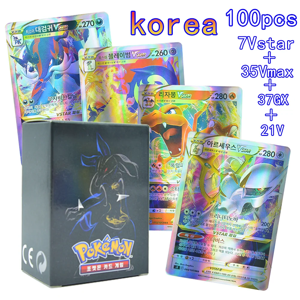 

Pokemon Korean Pikachu Charizard Card Vstar Vmax GX Limited CSR Shiny Lucario Arceus Holographic Playing Cards Collect Kids Gift