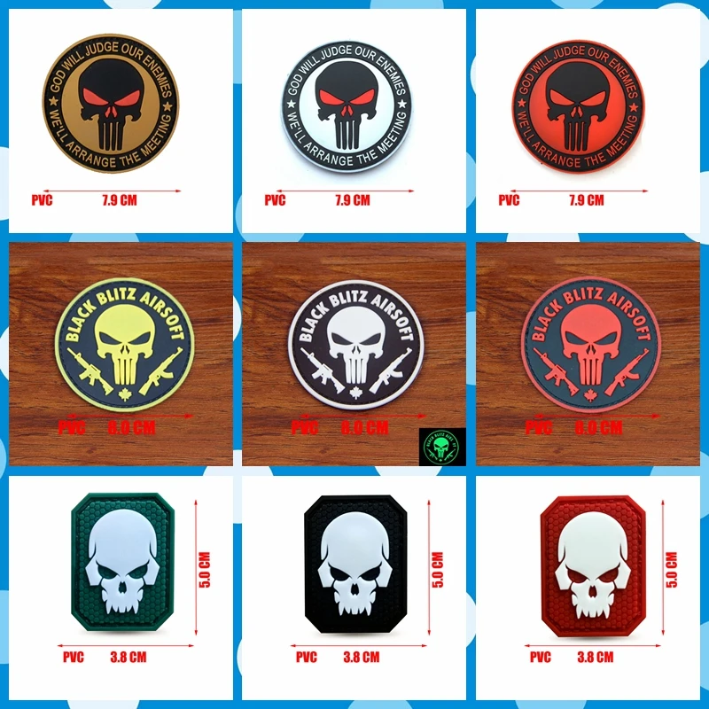 

Tactical Patch Morale Armband PVC Punisher Armband Luminous Velcro Adhesive Chapter Disposable Waterproof Personalized Insignia