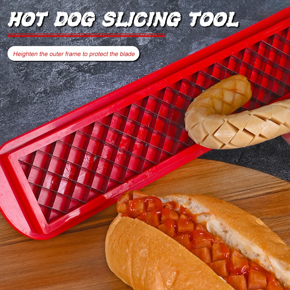 

Hot Dog Slicing Tool Hot Dog Cutter Slicer for Barbecue Kitchen BBQ Tools Hot Dog Cutter Sausage Ham Cut Pattern Outdoor Camping