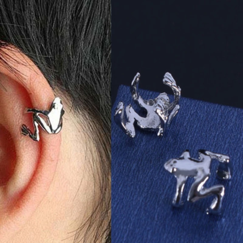 

Personality Frog Ear Cuffs Clip Earrings for Women Girls Cute Cartoon Animal No Piercing Aesthetic Earring Jewelry Gifts