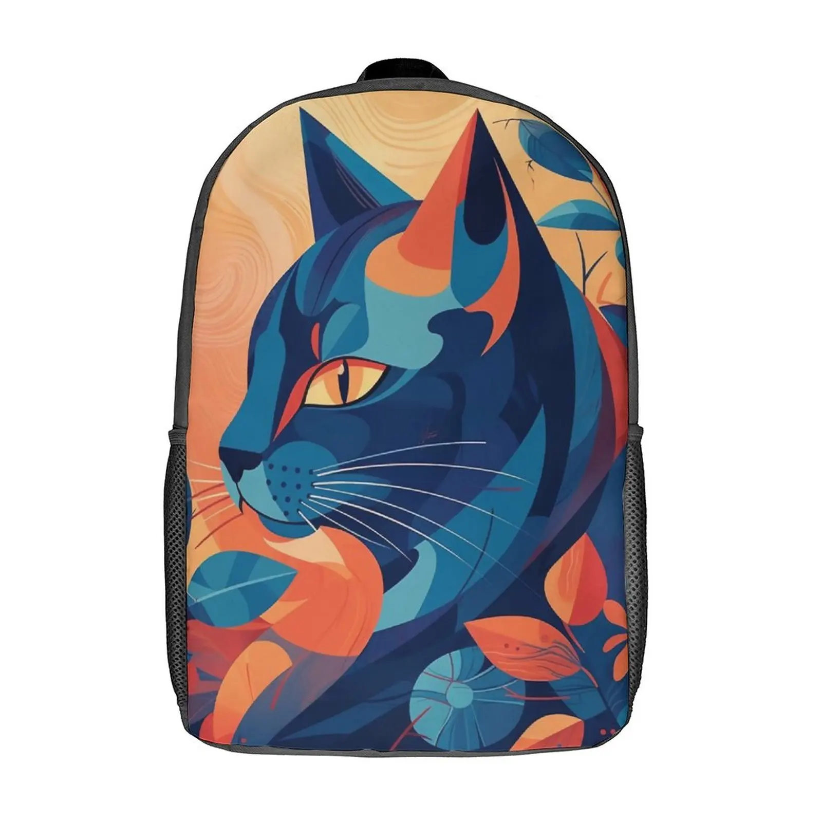 

Женский рюкзак с кошкой, Красочные абстрактные иллюстрации, большие рюкзаки из полиэстера, Современные Школьные сумки, ежедневный рюкзак высокого качества