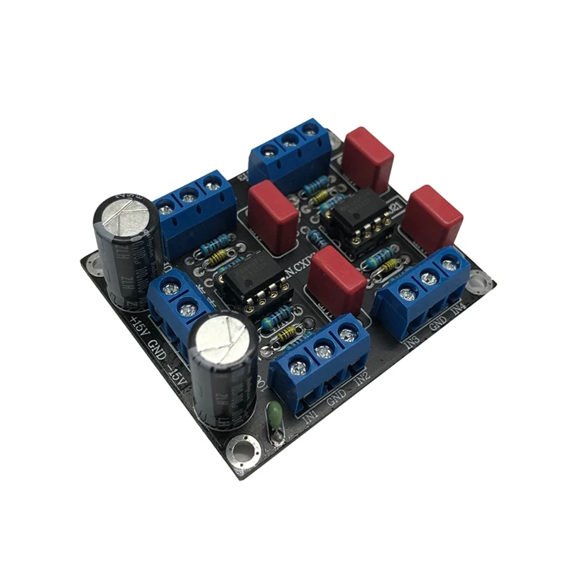 

4 Channel Preamplifier Board NE5532 OP-Amp Audio Pre-Amplifier Dual Power DC12V Driver Board For Car Home Audio System