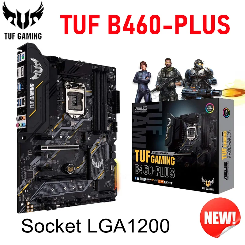 

For ASUS TUF Gaming B460-PLUS LGA 1200 Motherboard DDR4 Support 10th 11th Gen i3 i5 i7 i9 LGA1200 Processor Intel B460 Mainboard