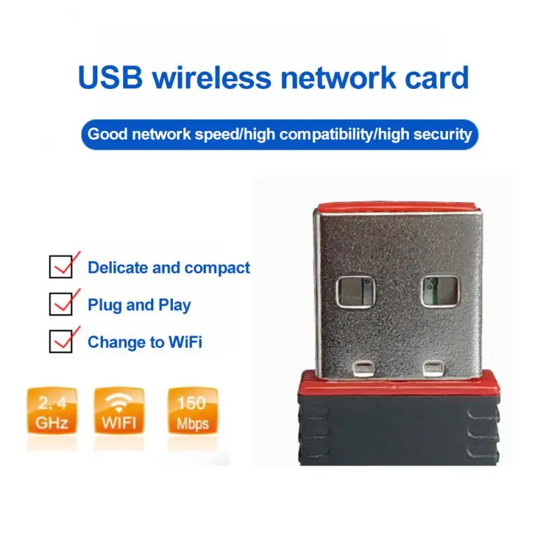 

Network Card Portable For Traveling Wireless Mini Usb Wifi Adapter 150 Mbps 802.11 B/g/n Laptop Accessories Usb2.0 Receiver