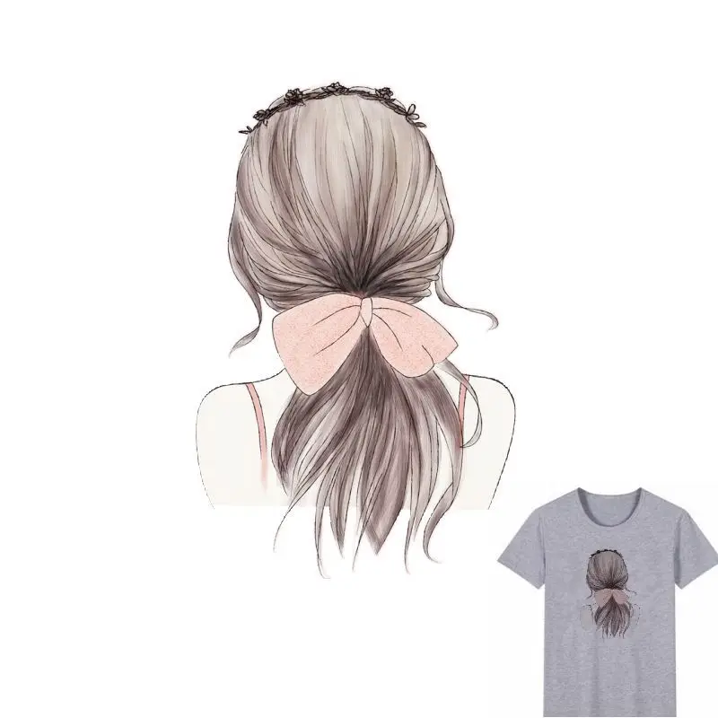 

Heat Transfer Clothes T-Shirt Thermal Stickers Decoration Printing 23x15cm Fashion Beauty Girl Iron on Patches for DIY