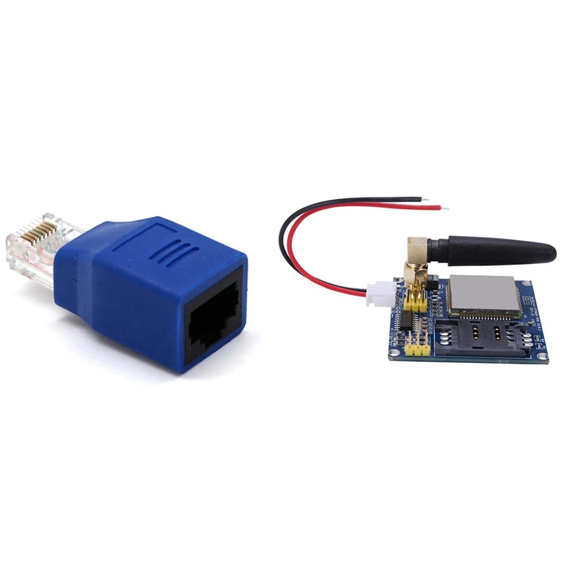 

Соединительный кабель-переходник со штекером RJ45 M/F на гнездо с 1 модулем беспроводной передачи данных Sim900a V4.0