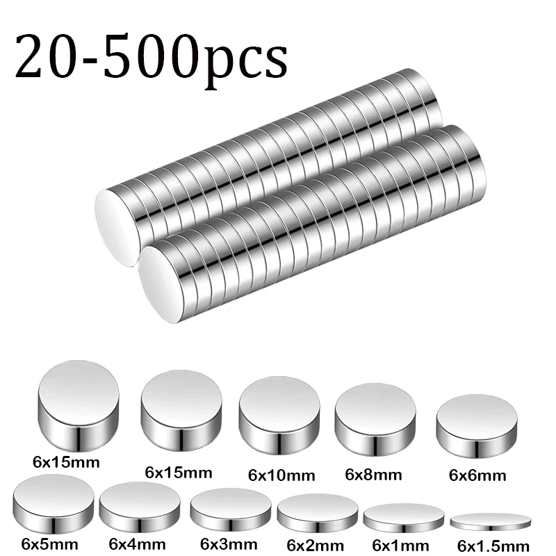 

20/100/200/500pcs Super Strong Round Disc Shape Blocks Rare Earth Neodymium Magnets Fridge Crafts For Acoustic Field Electronics