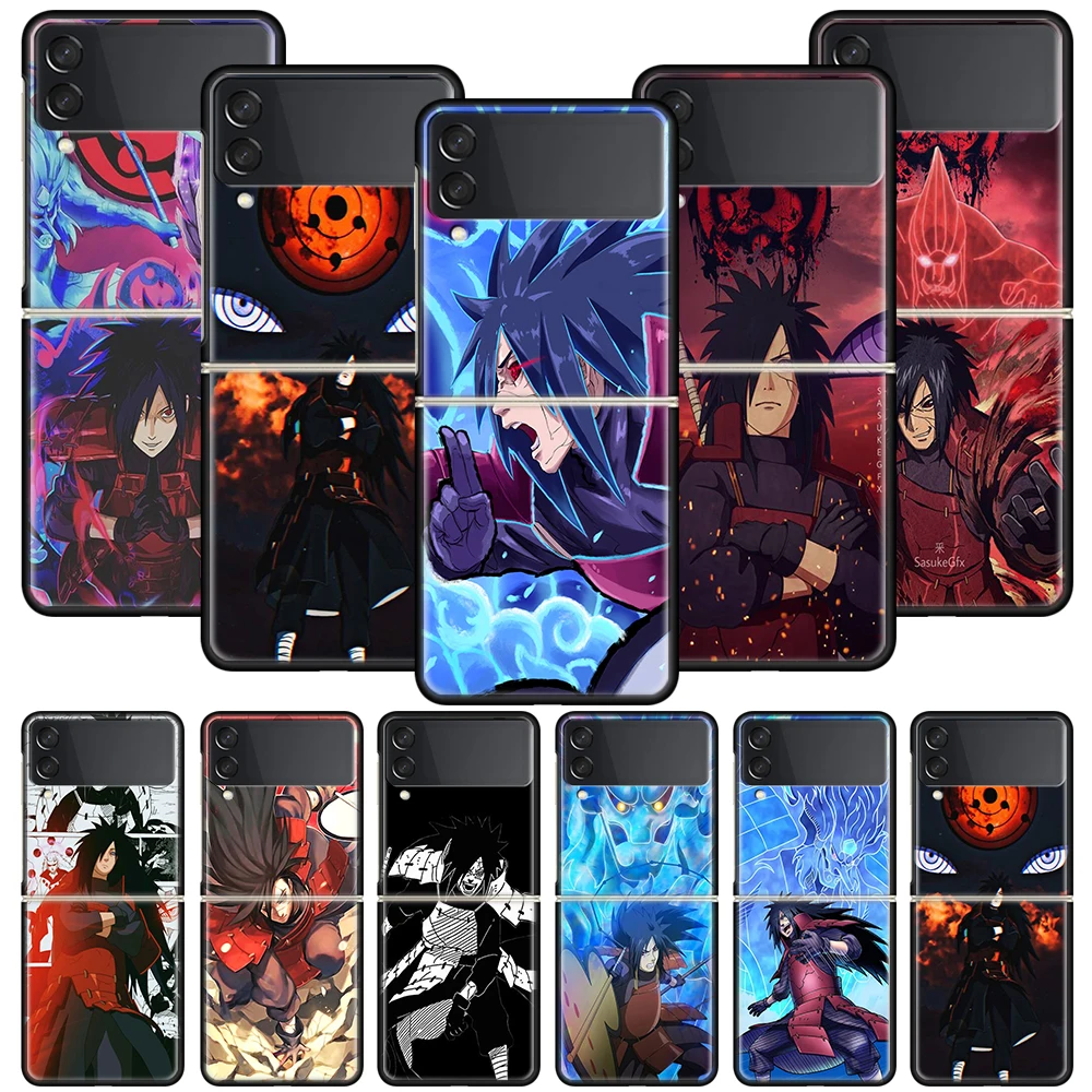 

Naruto Madara Uchiha Funda Phone Case For Samsung Galaxy Z Flip 3 5G Luxury ZFlip3 Black PC Hard Shockproof Back Cover Coque Cap