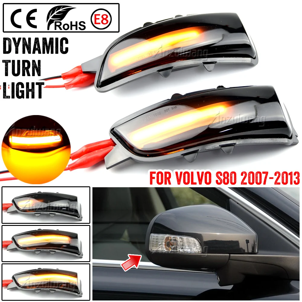 

Car Accessories LED Dynamic Turn Signal Light Rearview Mirror Sequential Lamp Indicator Blinker For Volvo S80 2007-2013