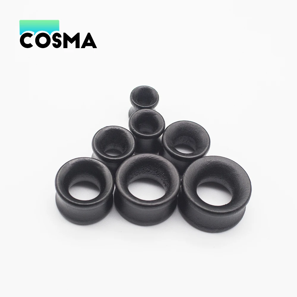 

COSMA 1pair Wooden Hollow Ear Expander Trend Personality Painted Black Ear Expander Body Piercing Jewelry