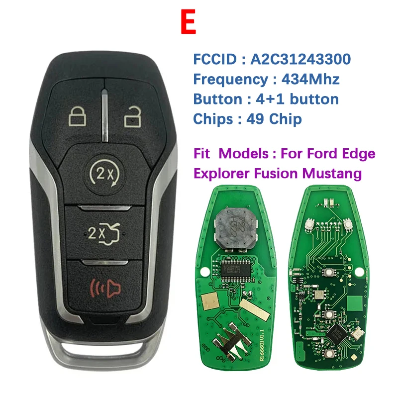 

CN018122 для Ford Fusion Explorer Edge Mustang Mondeo Kuka 2013-2017 удаленный смарт-ключ FCC M3N-A2C31243300 49 чип