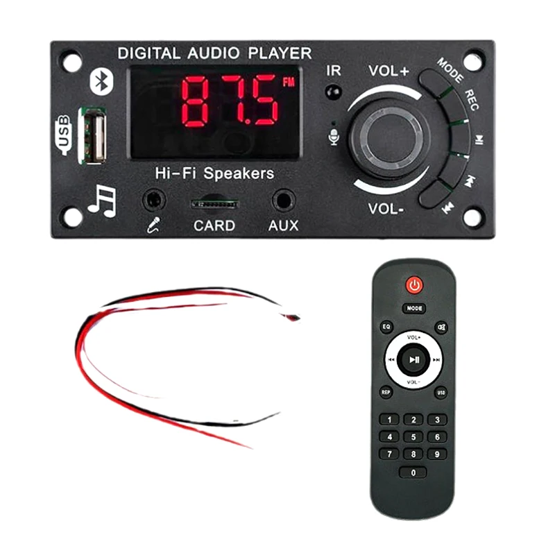 Плата MP3 декодера усилителя звука 2*50 Вт Bluetooth автомобильная лампа с радио
