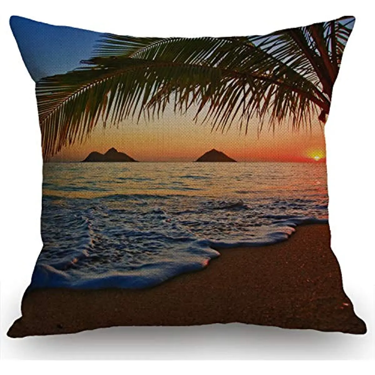 

Пляжная декоративная подушка для дивана Pacific Sunrise at Lanikai, гавайский дом, 18x18 дюймов