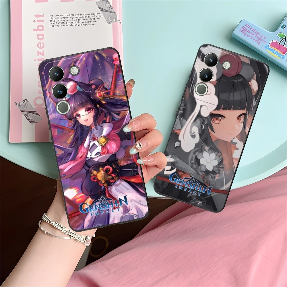 Genshin Impact YunJin мобильный телефон чехол для VIVO Y95 Y93 Y31 Y20 V19 V17 V15 Pro X60 NEX черный мягкий