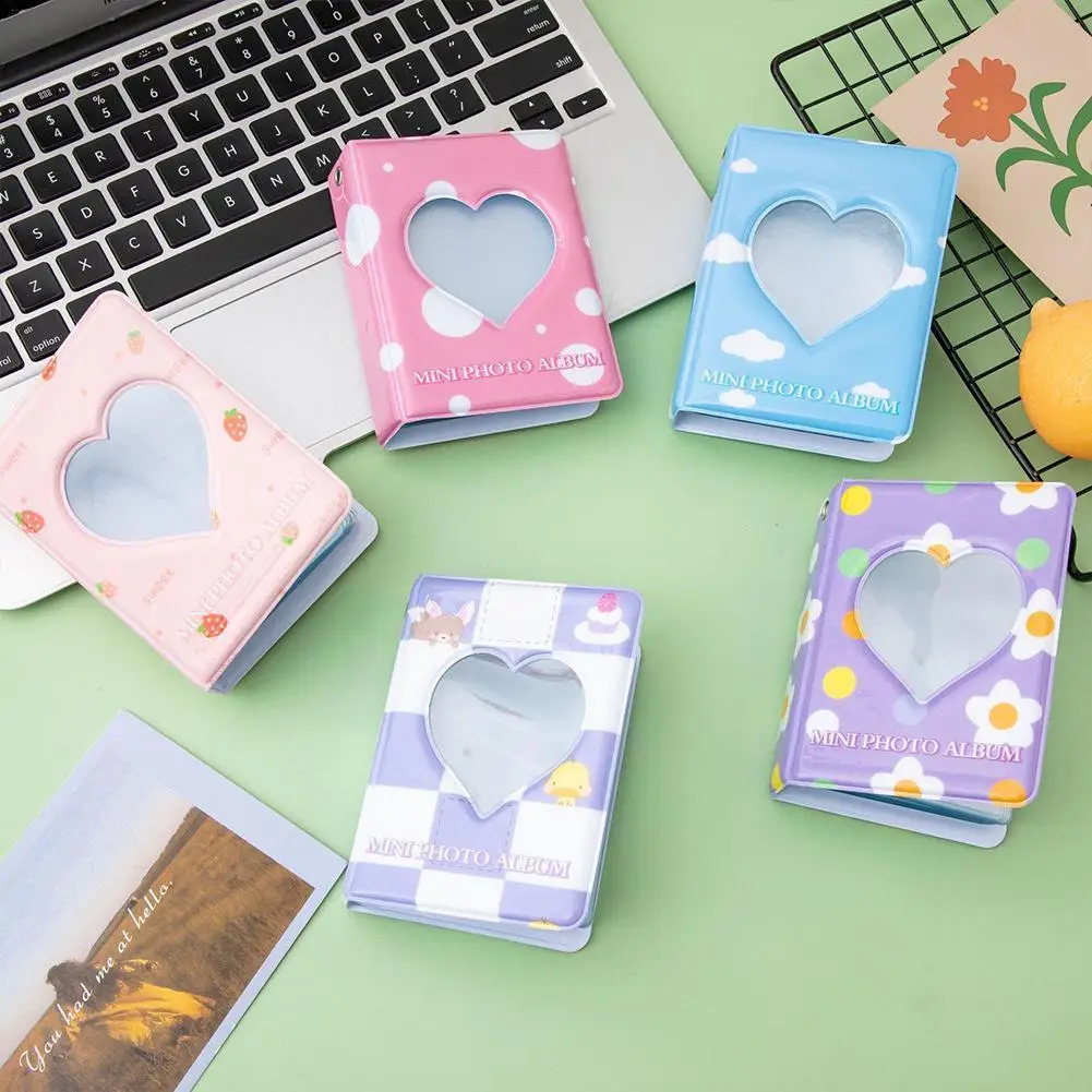 

Kpop Card Binder 3inch Photo Album Hollow Love Heart Model Photocard Holder Plaid Album Instax Mini Album For Cards Collect N9c7