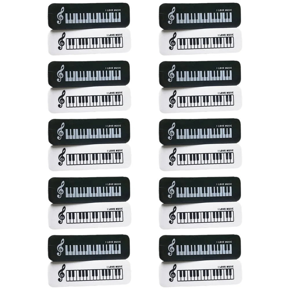 

20 Pcs Eraser Classroom Small Erasers Stationery Students School Home Funny Gift Cute Piano Shaped