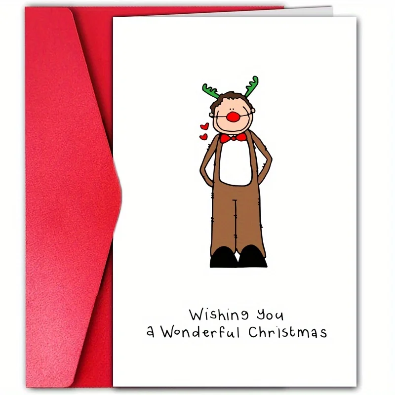 1 Шт. Рождественская Открытка Уникальный Праздничный Дизайн Пожелания Вам