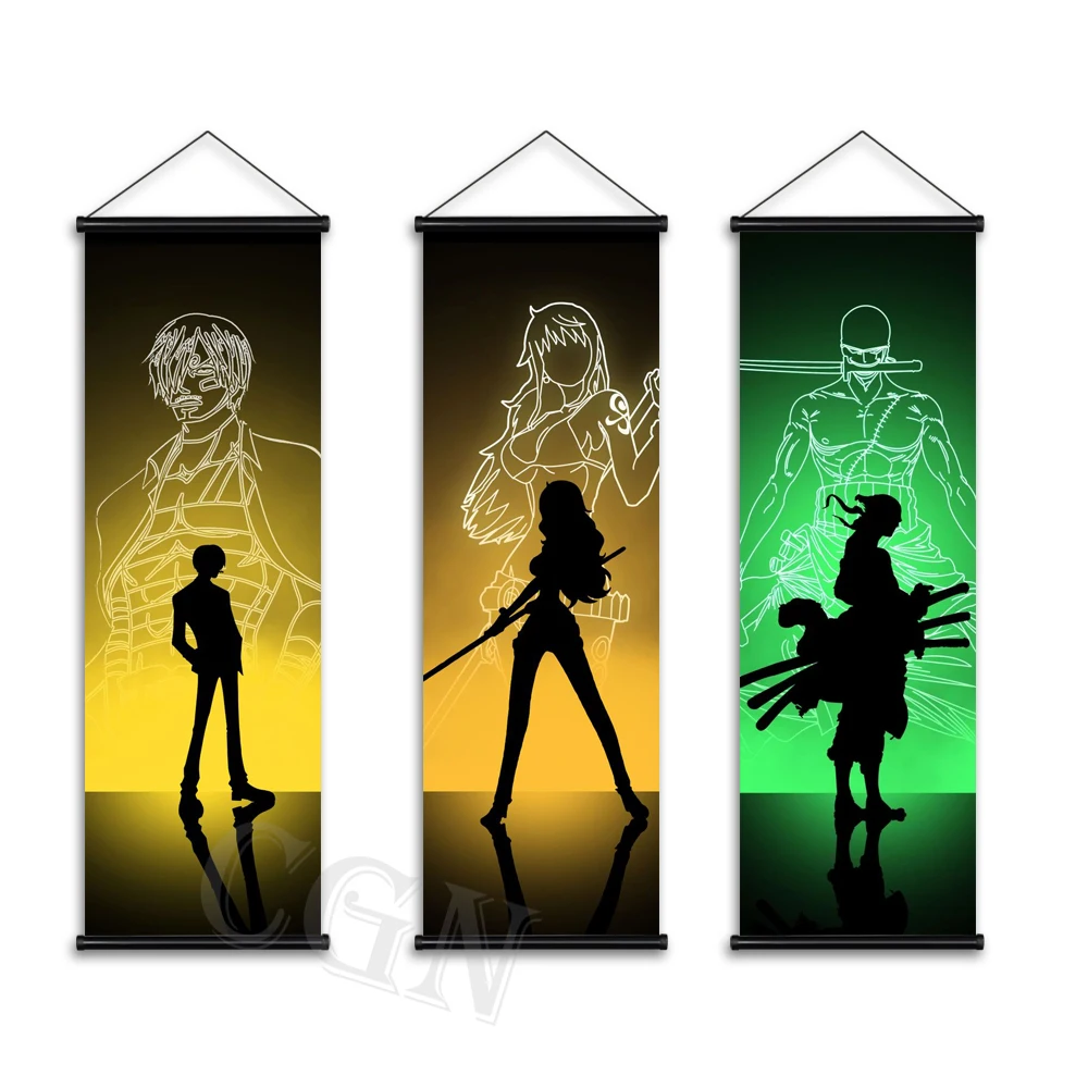 

Аниме фигурки плакаты и принты один кусок роророноа Зоро свиток Sanji холст картины Nami украшения дома настенные картины