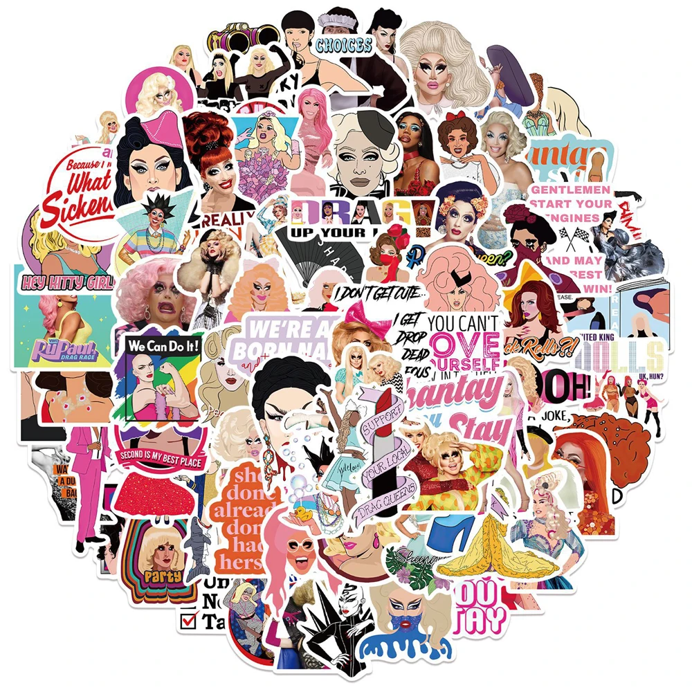 

10/30/50pcs/pack RuPauls Drag Race TV Show Graffiti Waterproof Stickers for Car computer Guitar Notebook Skate Laptop Luggage