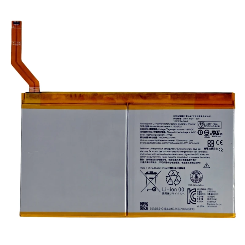 Фото Новый высококачественный аккумулятор L19D2P32 для планшетов Lenovo YOGA TAB 5 Smart Tab PRC WOR YT-X705L YT-X705X YT-X705F 7000 мАч №3
