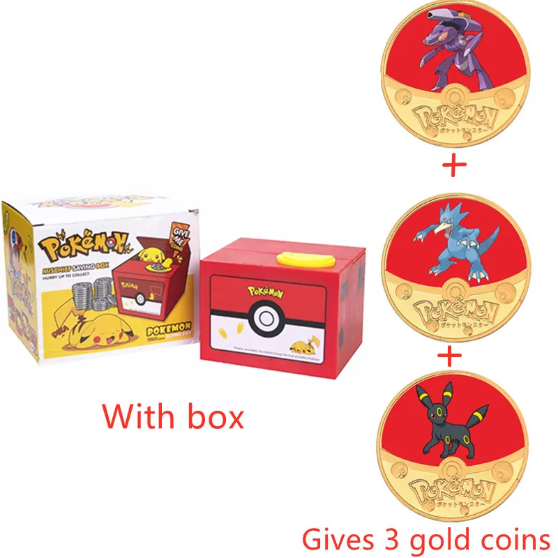 

Pokemon Piggy Bank Action Cartoon Pikachu Character Magic Baby Commemorative Coin Creative Children's Birthday Surprise Gift