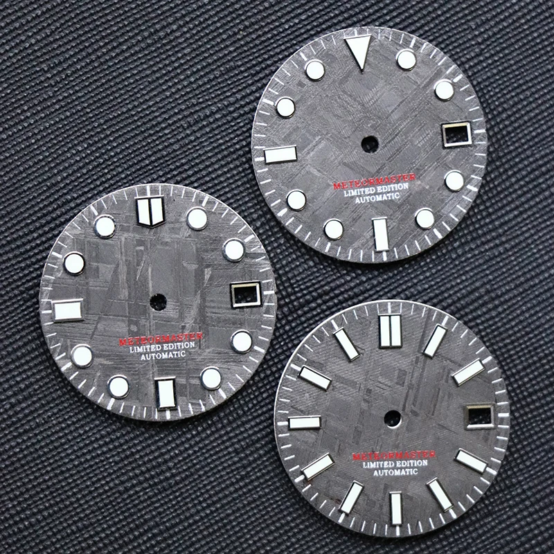 Натуральный черный метеоритный циферблат модифицированный Универсальный SKX007