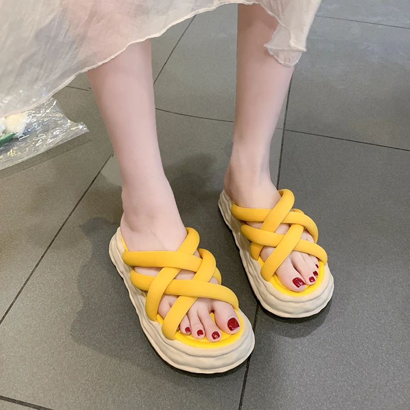 

2022 Summer New Women Slippers Flats Platform Shoes Fashion Dress Outdoor Sandals Casual Cozy Walking Slides Flip-flops Women 98