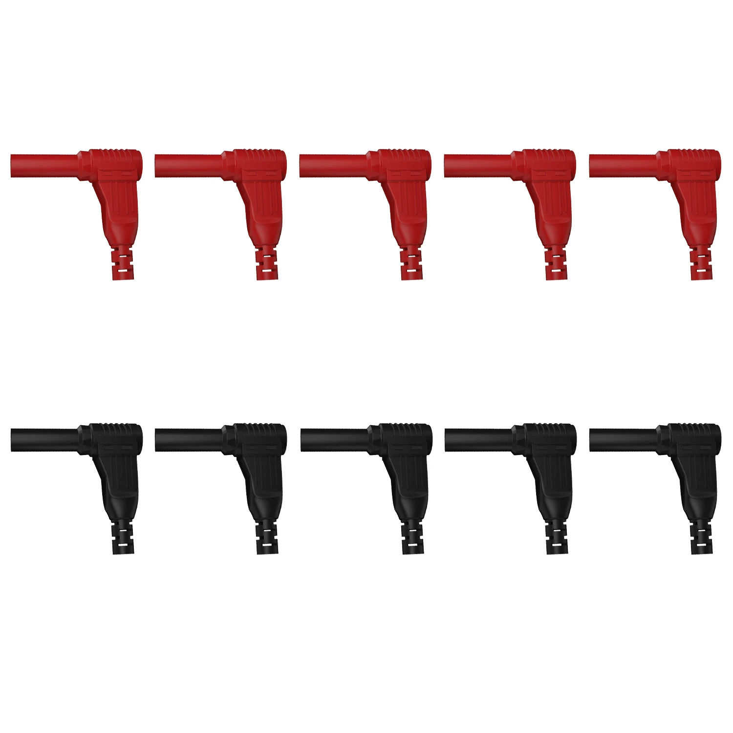 

QSS 10 шт. 4 мм Прямоугольный 90 градусов Банановый штекер безопасная сварка в сборе испытательные выводы Разъемы DIY Q.10039