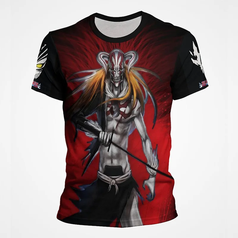 

Grim Reaper Блич Ичиго Куросаки Graphic мужские футболки 3D Kurosaki Ichigo аниме печатная Футболка детская мода уличная одежда Топы
