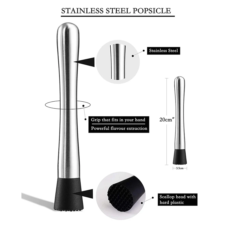 Ледокол 304 ледокол из нержавеющей стали миксер для коктейлей молоток лимонного