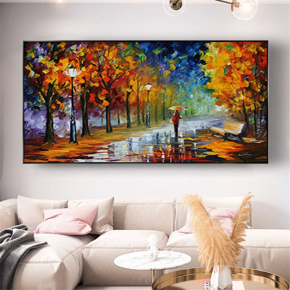 

Beautiful Forest Oil Painting On Canvas Poster With Rich Colors Image For Living Room Decor Wall Art Picture Handmade Fresco