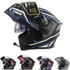 Мотоциклетный шлем Soman, с двойными линзами, с поддержкой Bluetooth, для скутеров и мотоциклов