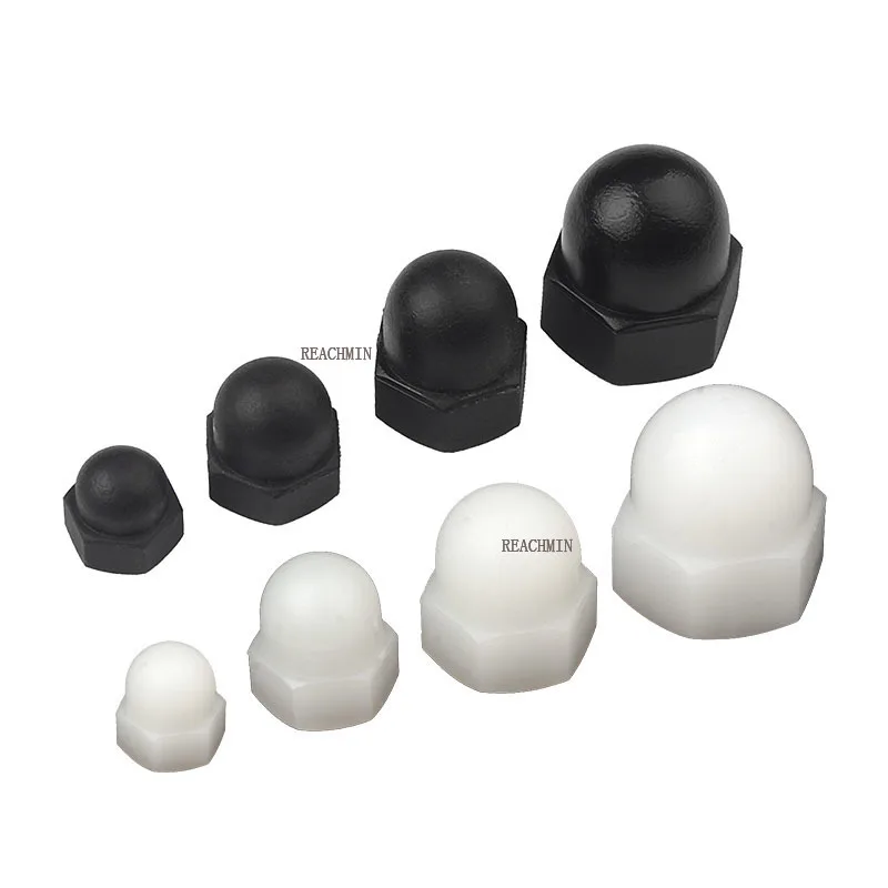 

500pcs/1000pcs BLACK/WHITE M3/4/5/6/8/10/12 DIN1587 ROHS Acorn Nuts Plastic Nylon Cap Nut Domed Head Hexagon Nuts Decorate Nuts