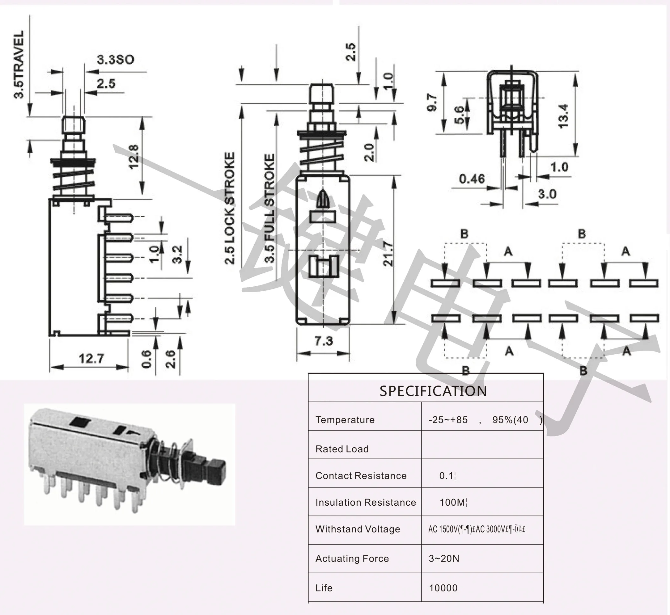 10 шт. PS-42F42 двухрядный 12-контактный самоблокирующийся без замка прямой ключевой