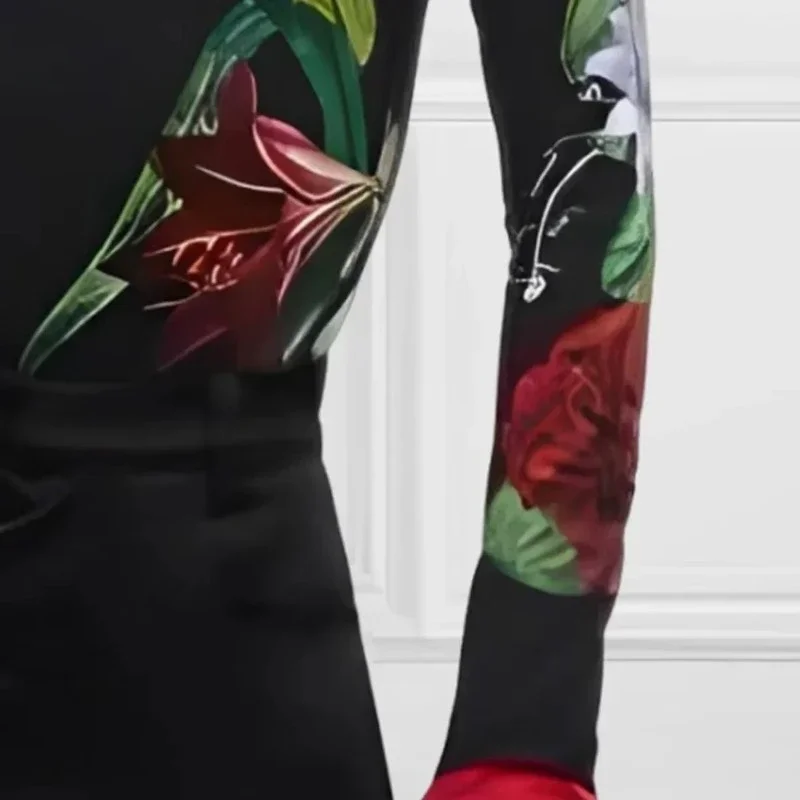 Beautyblue узкие футболки с принтом для женщин новый топ длинными рукавами и разрезом